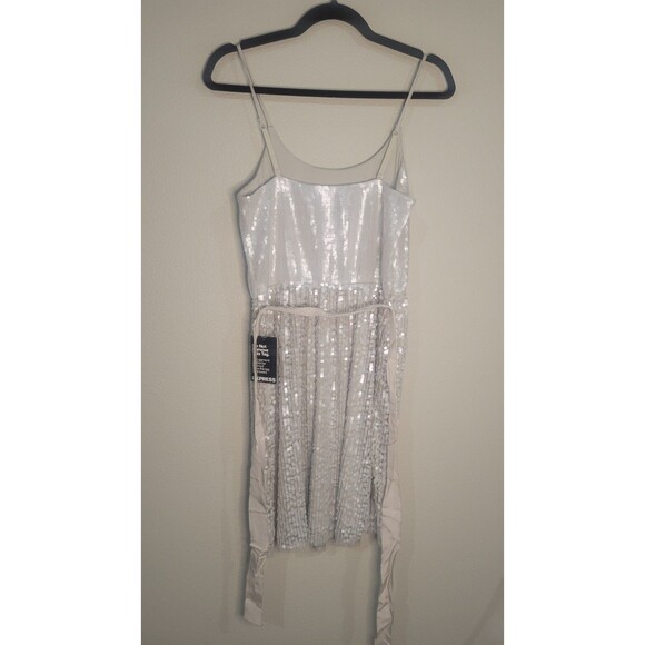 Express Champagne Beige Sequin Dress – Size M – NWT - Picture 5 of 8